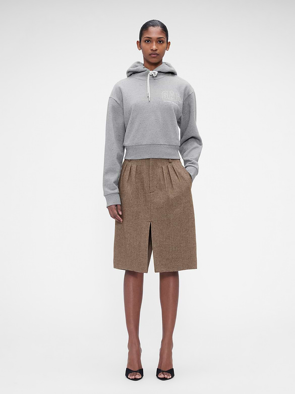 Gap × Victoria Beckham Wool-Blend Herringbone Skirt