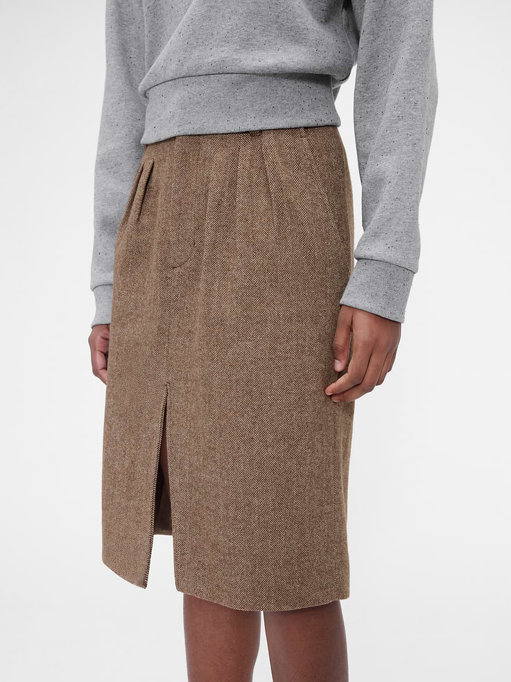 Image 5 of 7, Gap × Victoria Beckham Wool-Blend Herringbone Skirt