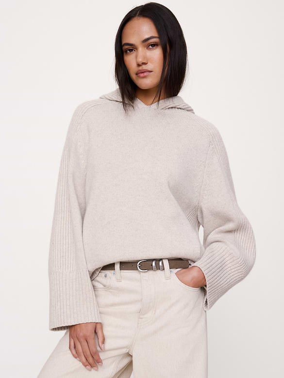 Wool-Cashmere Sweater Hoodie