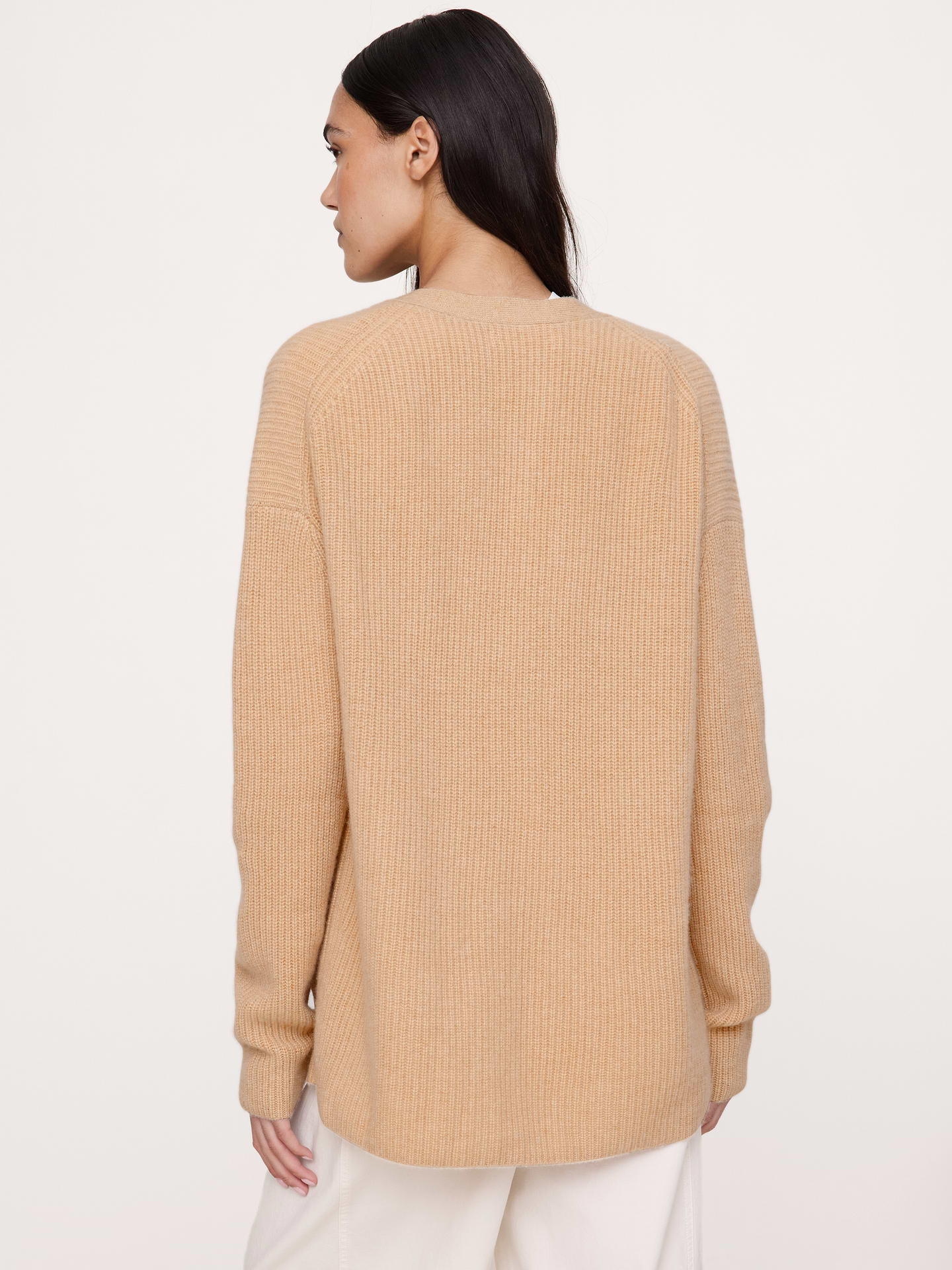Image 3 of 5, Ribbed Cashmere Cardigan Sweater