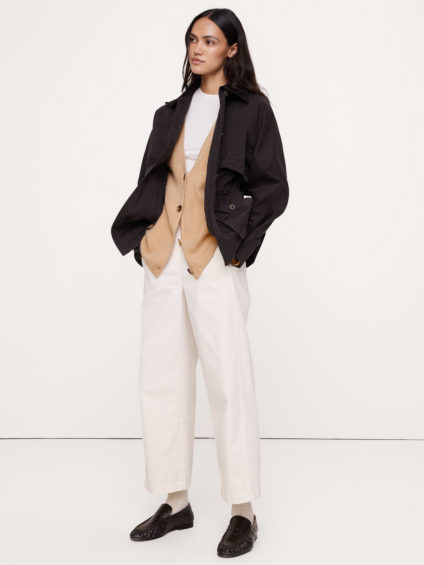 Image 4 of 5, Ribbed Cashmere Cardigan Sweater