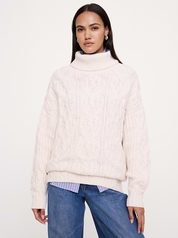 Archive Reissue Merino-Cotton Cable Tunic Sweater