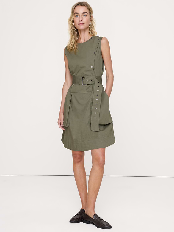 Robe utilitaire courte en coton extensible