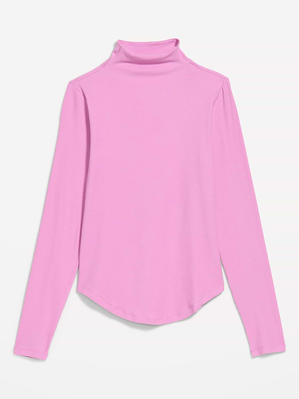 CloudLite Long-Sleeve Ribbed Turtleneck T-Shirt