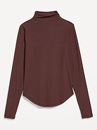 Image 1 of 2, Versatile ribbed knit with a lightweight drape., turtleneck, long sleeves, curved hem, Product #1182035
