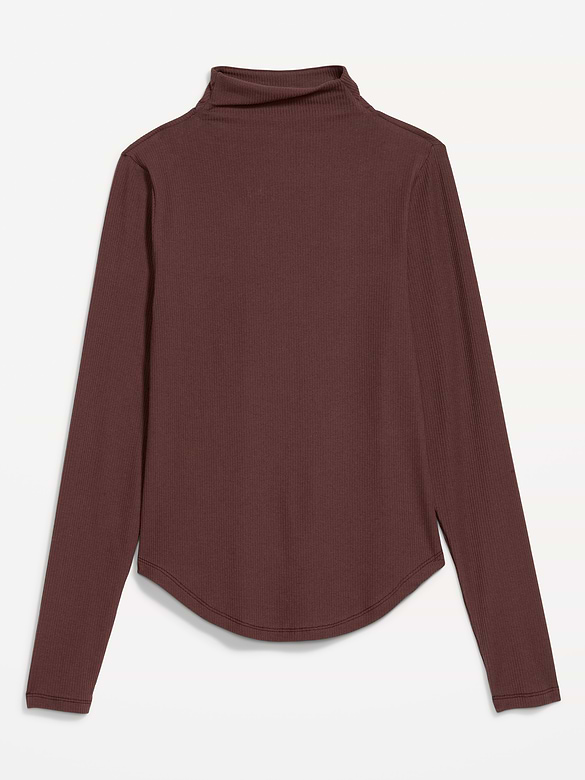 CloudLite Long-Sleeve Ribbed Turtleneck T-Shirt