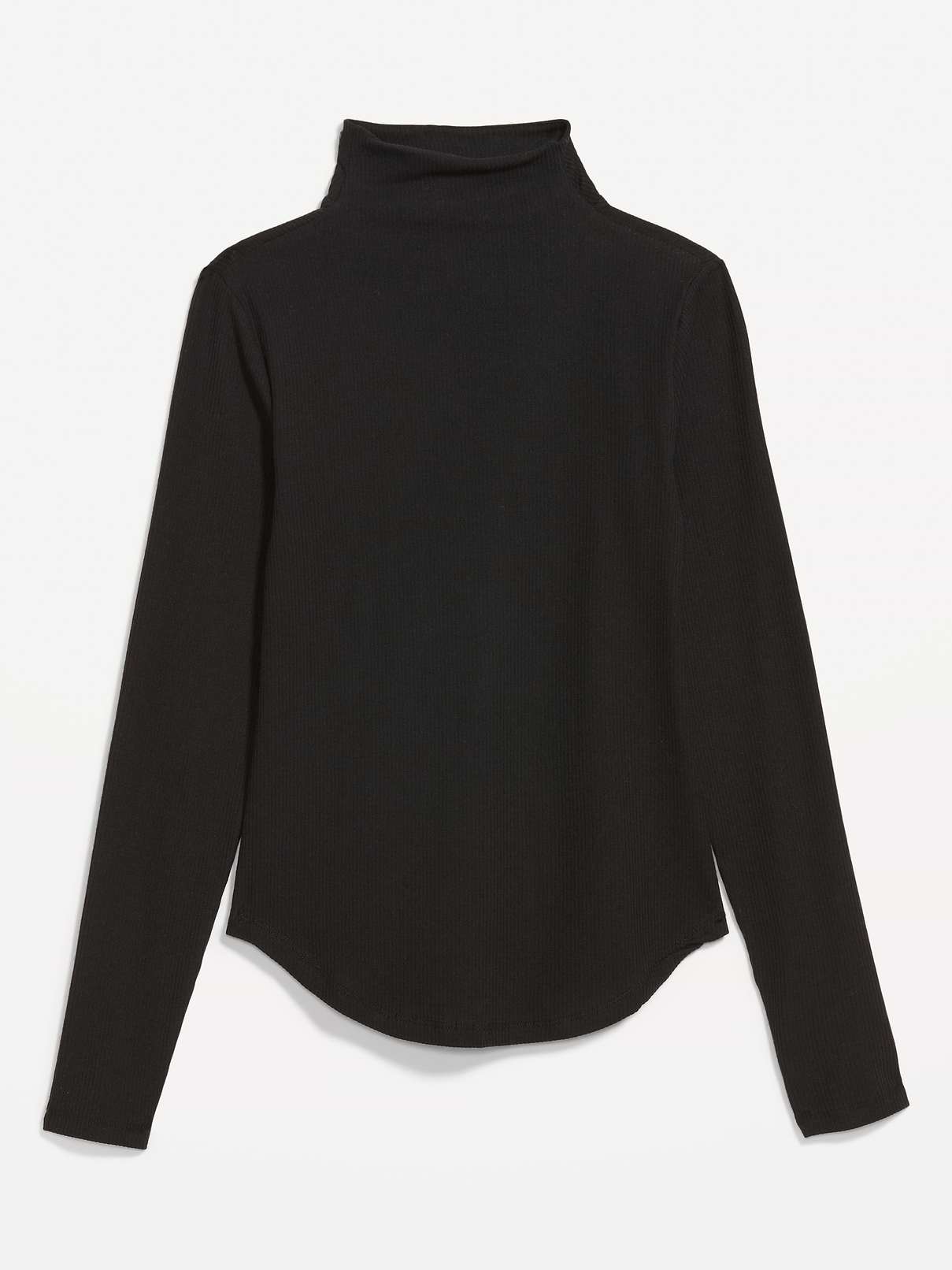 Image 1 of 2, Versatile ribbed knit with a lightweight drape., turtleneck, long sleeves, curved hem, Product #1182035