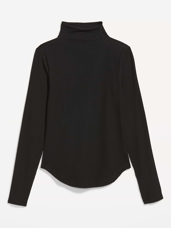 CloudLite Long-Sleeve Ribbed Turtleneck T-Shirt