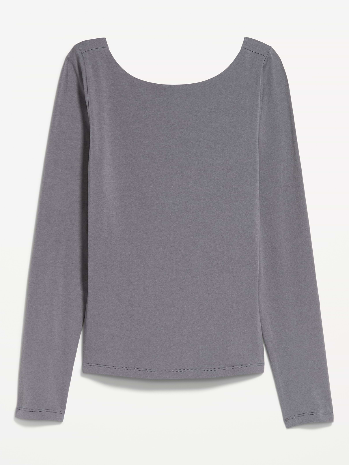 Hug Double-Layer Long-Sleeve Scoop-Back Top