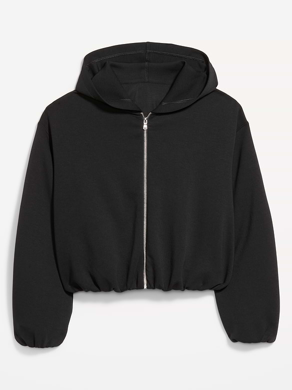 Bounce Fleece Bubble-Hem Hoodie Sweatshirt