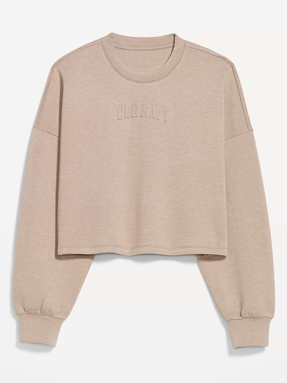 Bounce Fleece Logo Graphic Cropped Sweatshirt