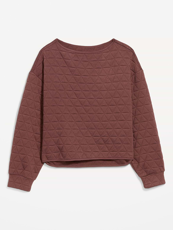 Quilted Bounce Fleece Boatneck Sweatshirt