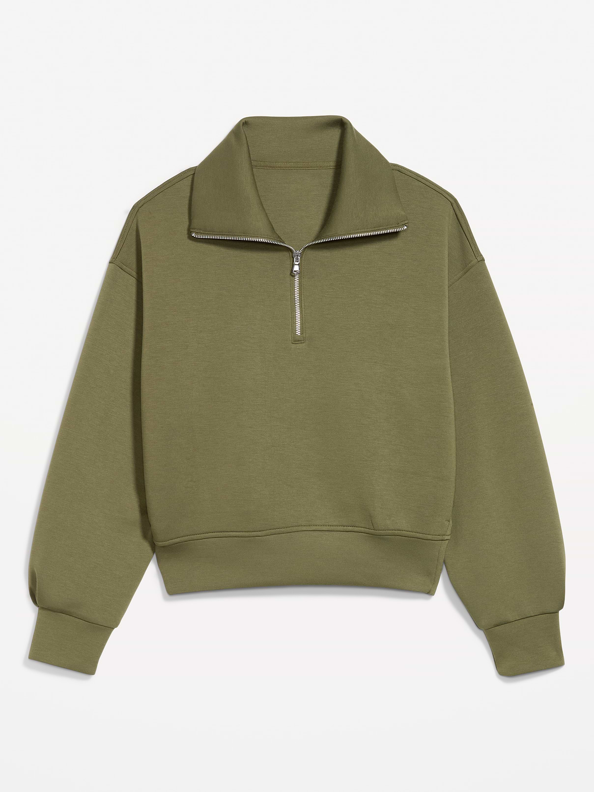 Image 1 of 3, Make your moves in Old Navy Sport's Bounce Fleece: Our signature smooth spacer fabric that keeps its shape., half-zip collar, drop-shoulder sleeves, on-seam pockets, pullover style, 4-way stretch, breathable, Product #583079