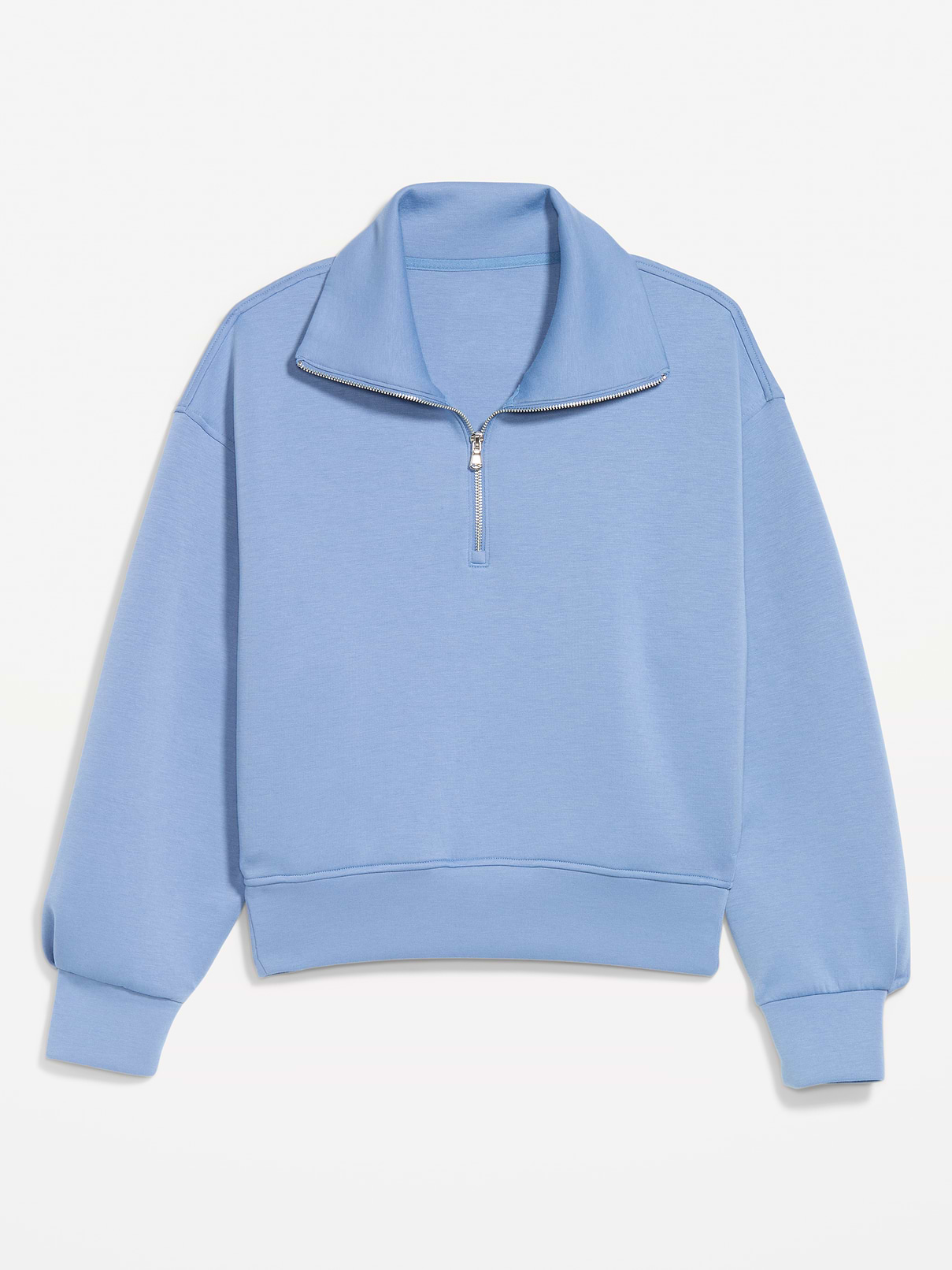 Image 1 of 3, Make your moves in Old Navy Sport's Bounce Fleece: Our signature smooth spacer fabric that keeps its shape., half-zip collar, drop-shoulder sleeves, on-seam pockets, pullover style, 4-way stretch, breathable, Product #583079
