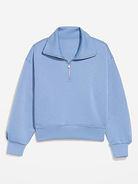 Image 1 of 3, Make your moves in Old Navy Sport's Bounce Fleece: Our signature smooth spacer fabric that keeps its shape., half-zip collar, drop-shoulder sleeves, on-seam pockets, pullover style, 4-way stretch, breathable, Product #583079
