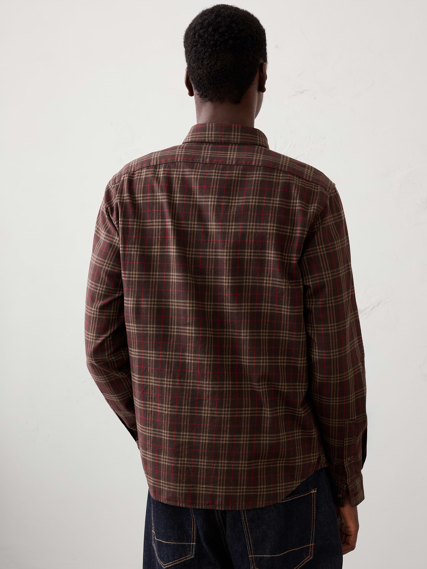 Image 5 of 7, Slim-Fit Lightweight Flannel Shirt