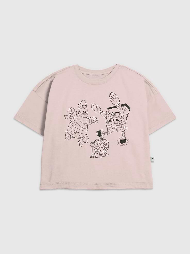 Image 1 of 3, Soft cotton T-shirt., Crewneck., Short sleeves., Officially licensed Spongebob graphic at front., Fifth Sun is an internationally recognized manufacturer of exclusive licensed graphic apparel and innovative fashions for premium brands like Star Wars, Disney, Marvel, and Nintendo., This item is printed on demand.