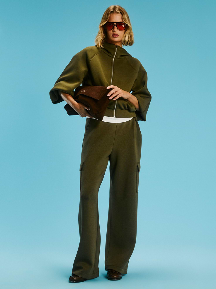 Image 1 of 9, Make your moves in Old Navy Sport's Bounce Fleece: Our signature smooth spacer fabric that keeps its shape., built-in hood, drop-shoulder sleeves, full-zip front, breathable, Product #903700