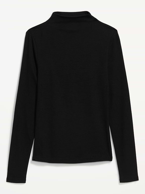 Snug Long-Sleeve Mock-Neck T-Shirt