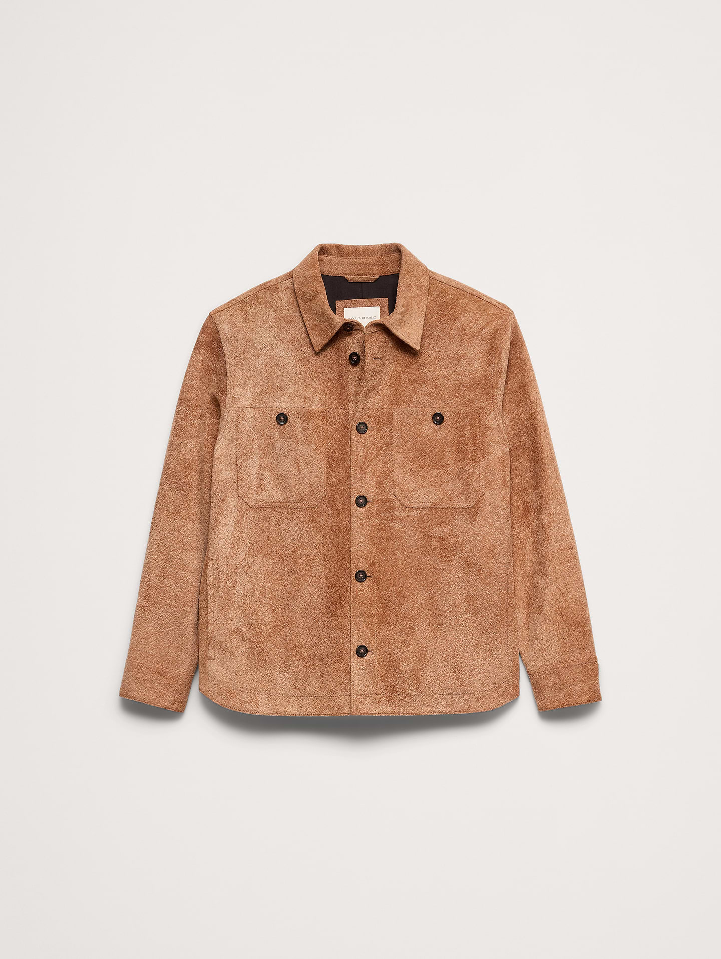 Image 5 of 8, Relaxed Textured Suede Shirt Jacket