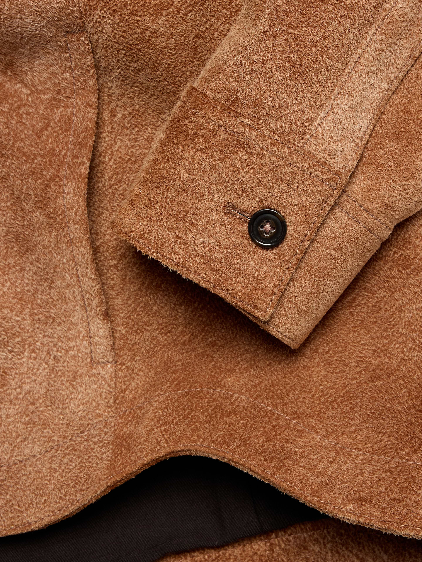 Image 6 of 8, Relaxed Textured Suede Shirt Jacket