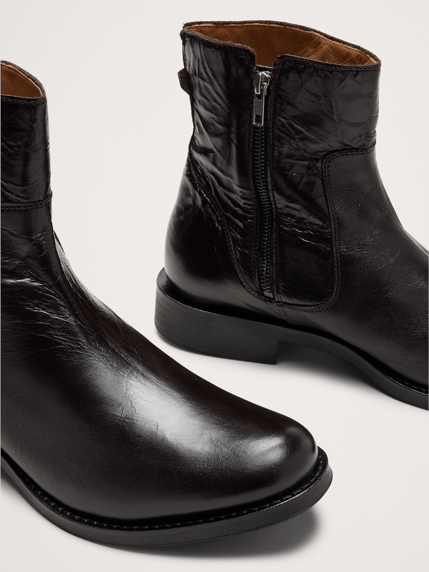 Image 5 of 5, Italian Leather Zip-Up Chelsea Boot
