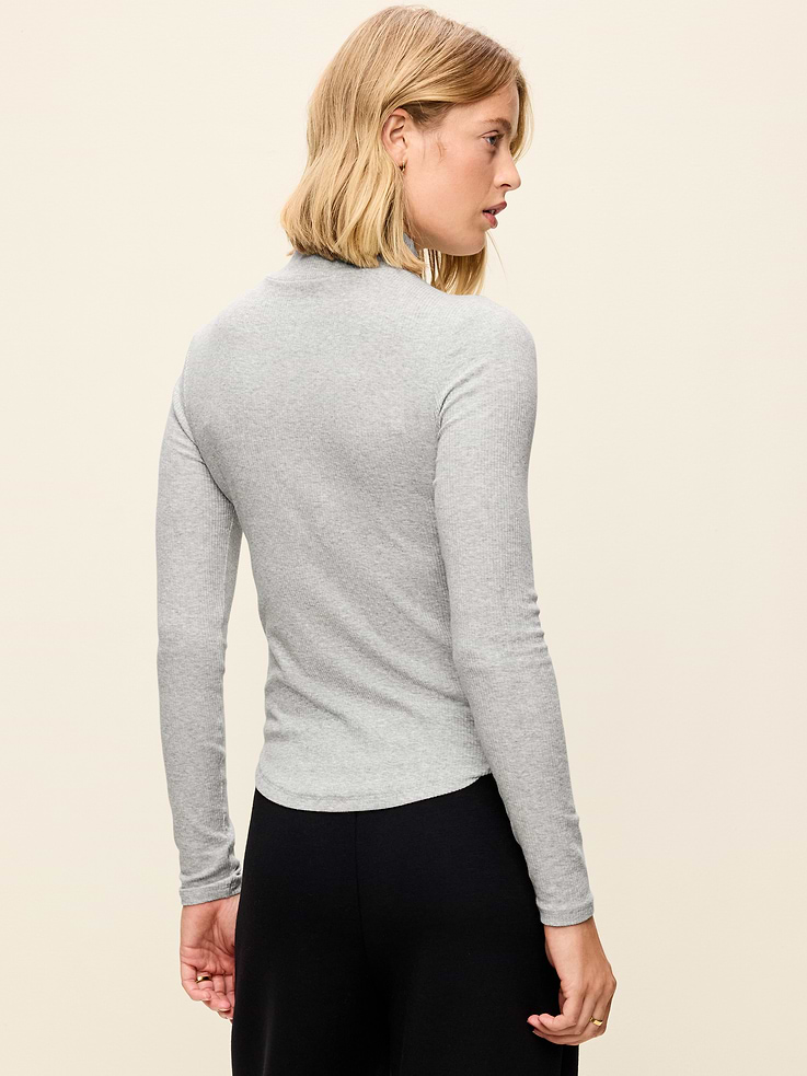 Image 2 of 5, CloudLite Long-Sleeve Ribbed Turtleneck T-Shirt