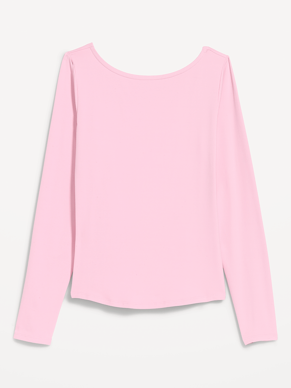 StudioSmooth Long-Sleeve Scoop-Back Top