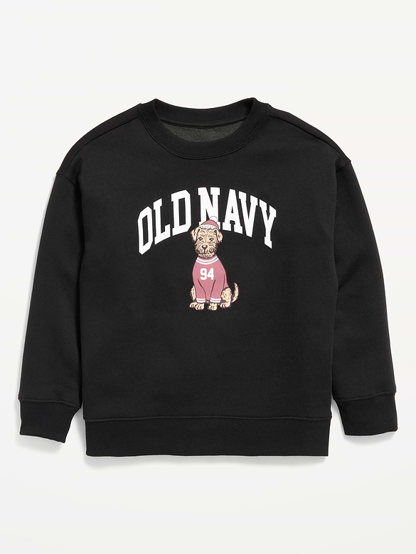 Oversized Logo Graphic Crew-Neck Sweatshirt for Boys