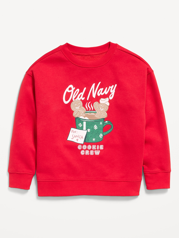 Oversized Logo Graphic Crew-Neck Sweatshirt for Boys