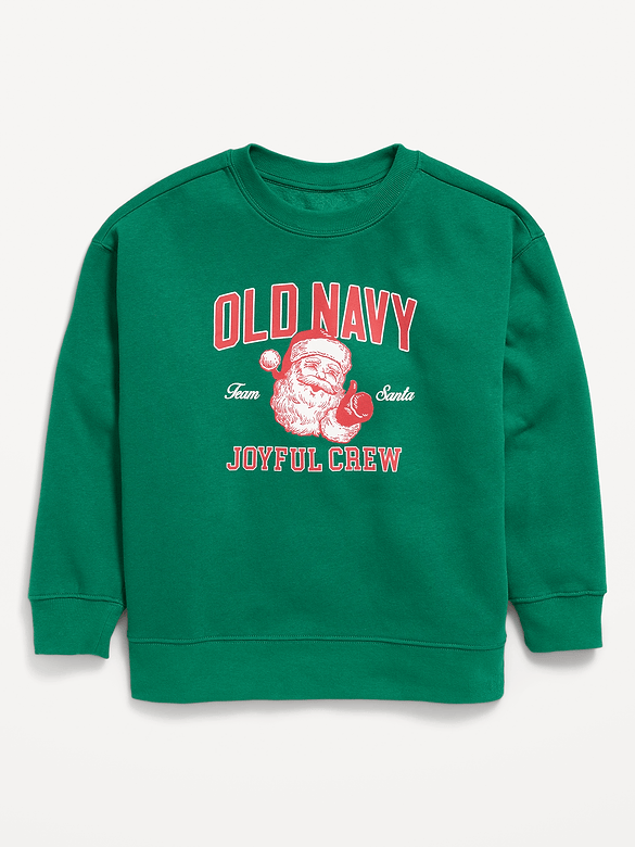 Oversized Logo Graphic Crew-Neck Sweatshirt for Boys