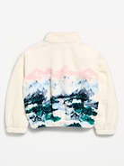 Image 3 of 3, Printed Oversized Sherpa Jacket for Girls