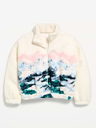 Image 2 of 3, Printed Oversized Sherpa Jacket for Girls
