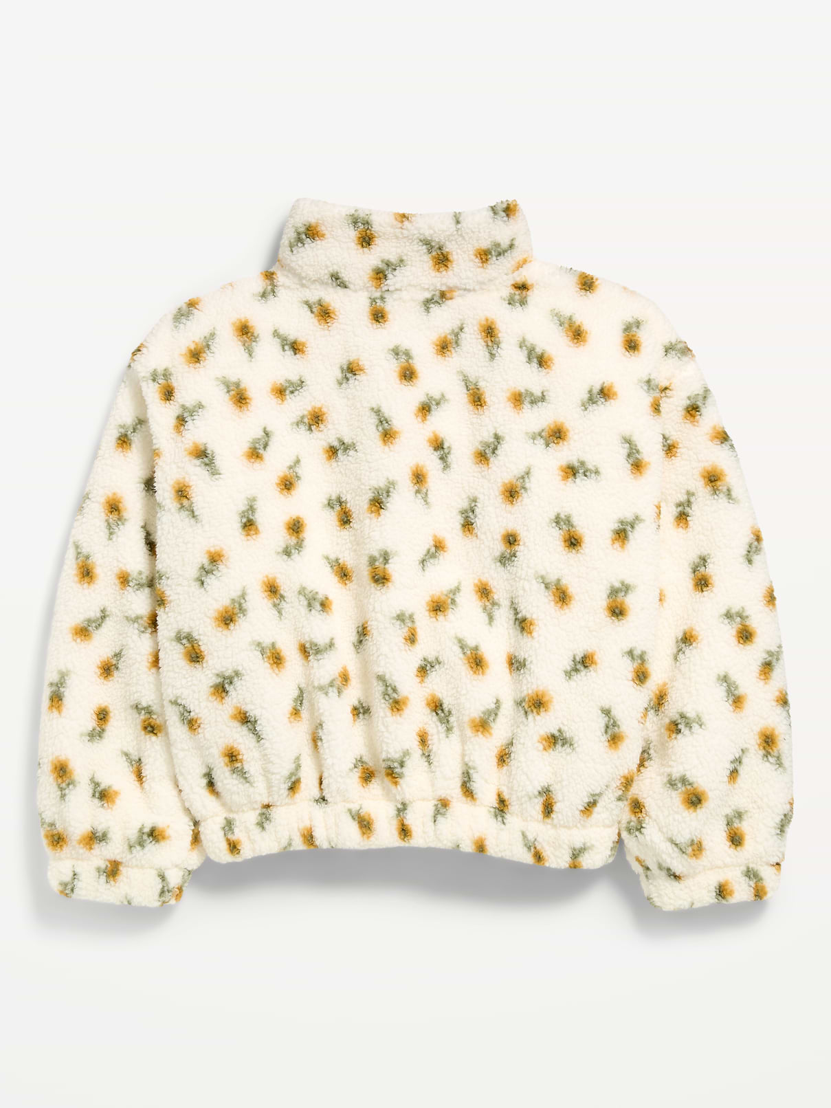 Image 3 of 3, Printed Oversized Sherpa Jacket for Girls