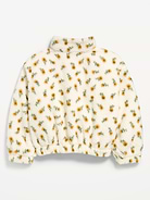 Image 3 of 3, Printed Oversized Sherpa Jacket for Girls