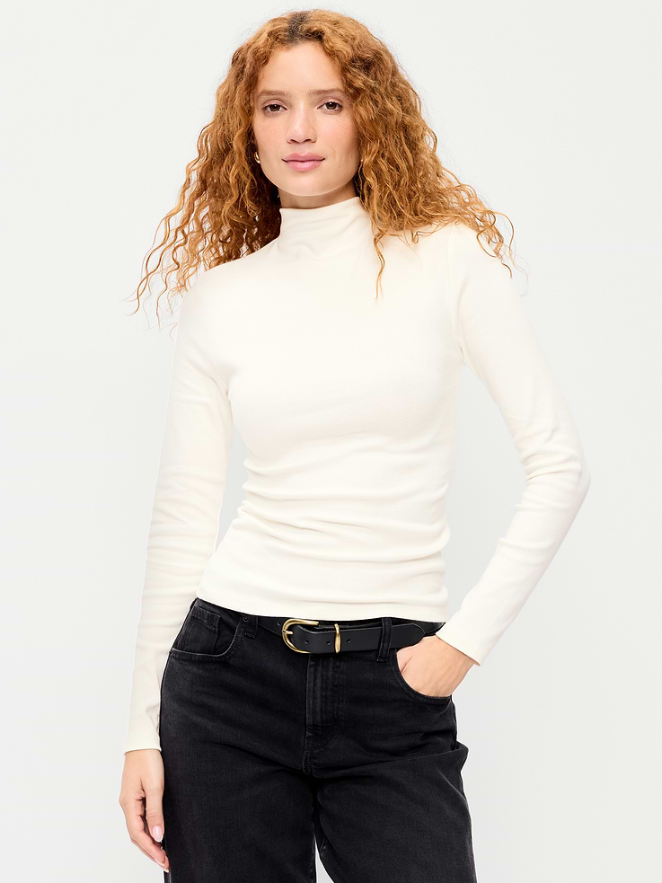 Image 1 of 8, A skimming fit that hugs your bod just right., mock neck, long sleeves, Product #1183983