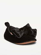 Image 1 of 4, cushioned foot bed, gripper dots at outsole, decorative bow across foot, pull tab at heel, Product #1185012