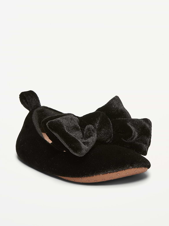 Velvet Bow Ballet Flats for Baby