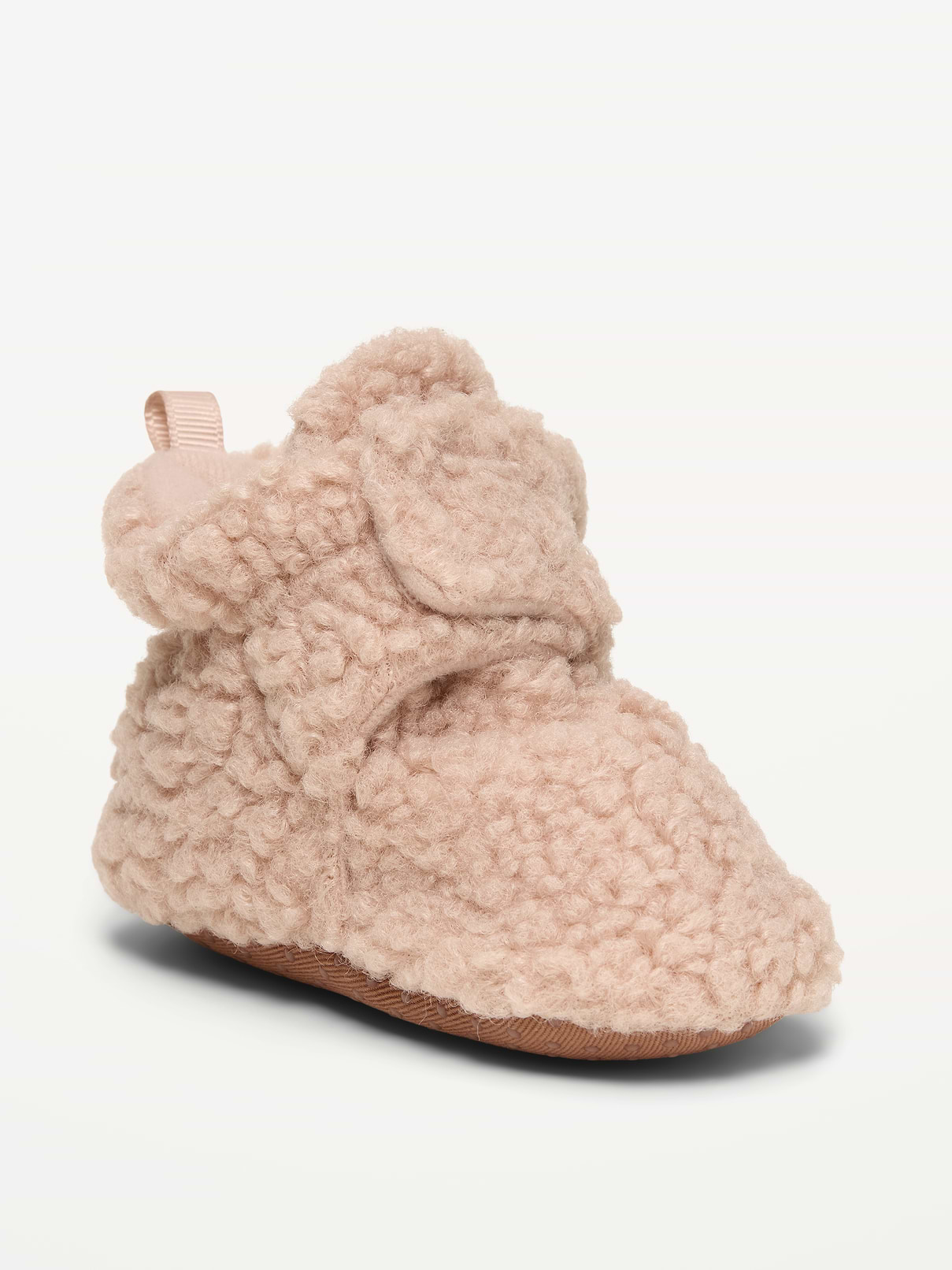 Image 1 of 4, adhesive secure wrap closure, cushioned foot bed, gripper dots at outsole, pull tab at heel, Product #1184998