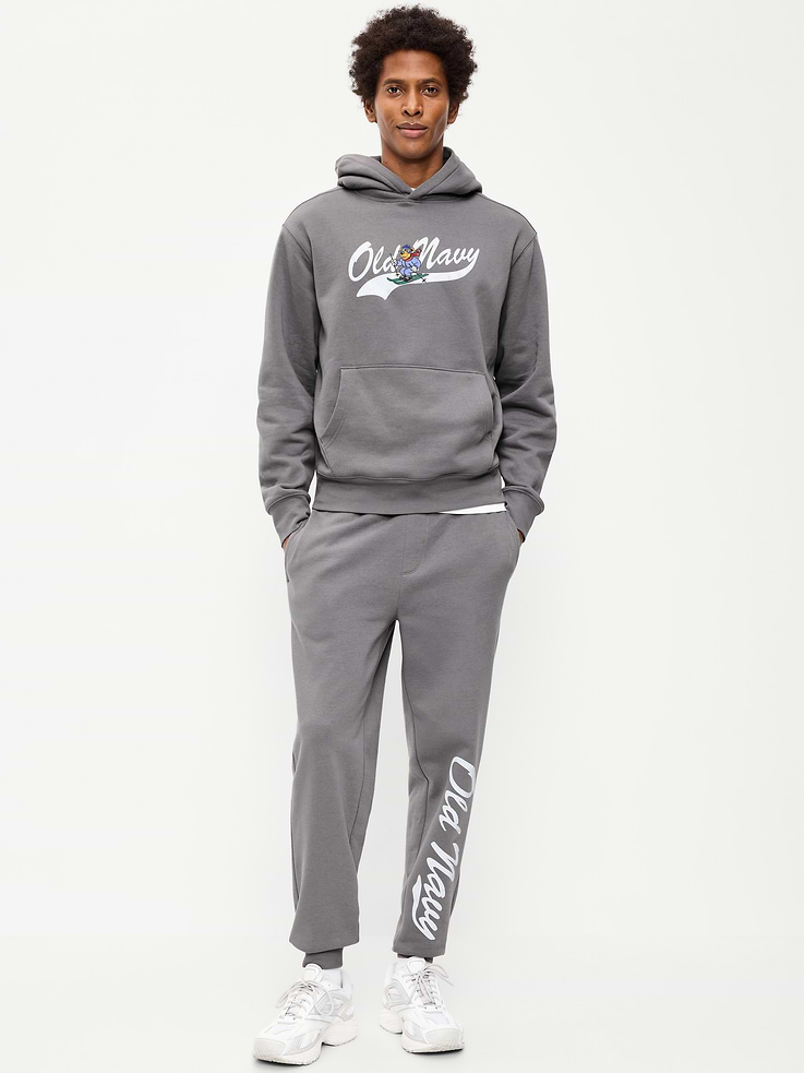 Image 1 of 5, elastic-drawstring waistband, on-seam hip pockets, back right patch pocket, rib-knit cuffs, logo graphic at left leg, pull-on style, Product #1186694