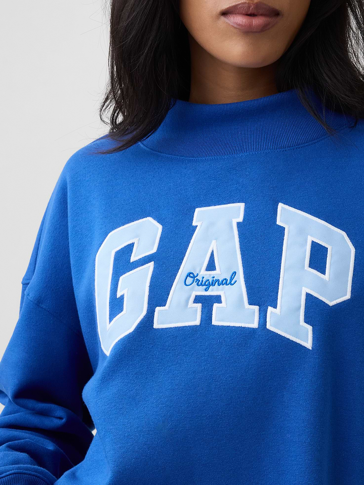 Image 4 of 5, Oversized Gap Logo Mockneck Tunic Sweatshirt
