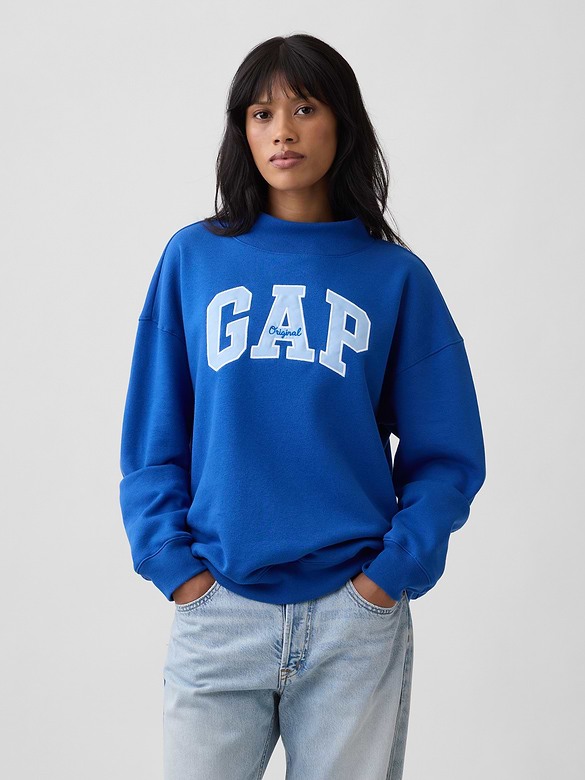 Oversized Gap Logo Mockneck Tunic Sweatshirt