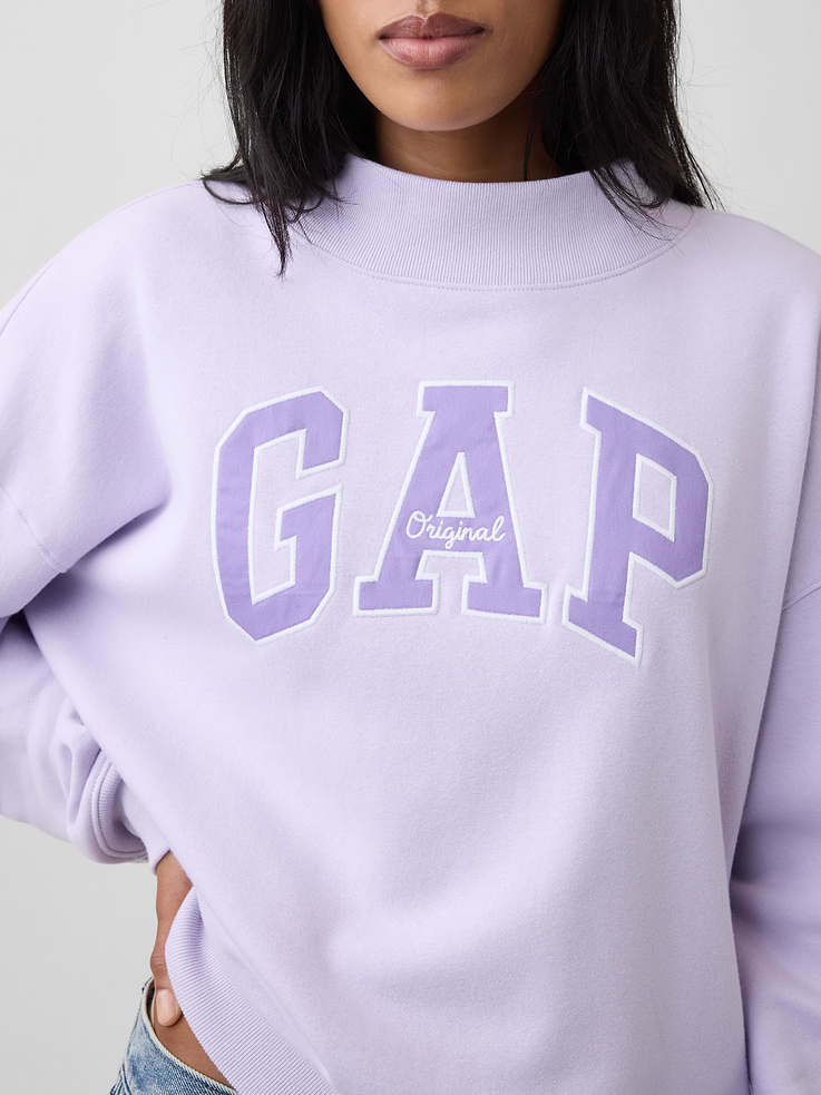 Image 4 of 5, Oversized Gap Logo Mockneck Tunic Sweatshirt