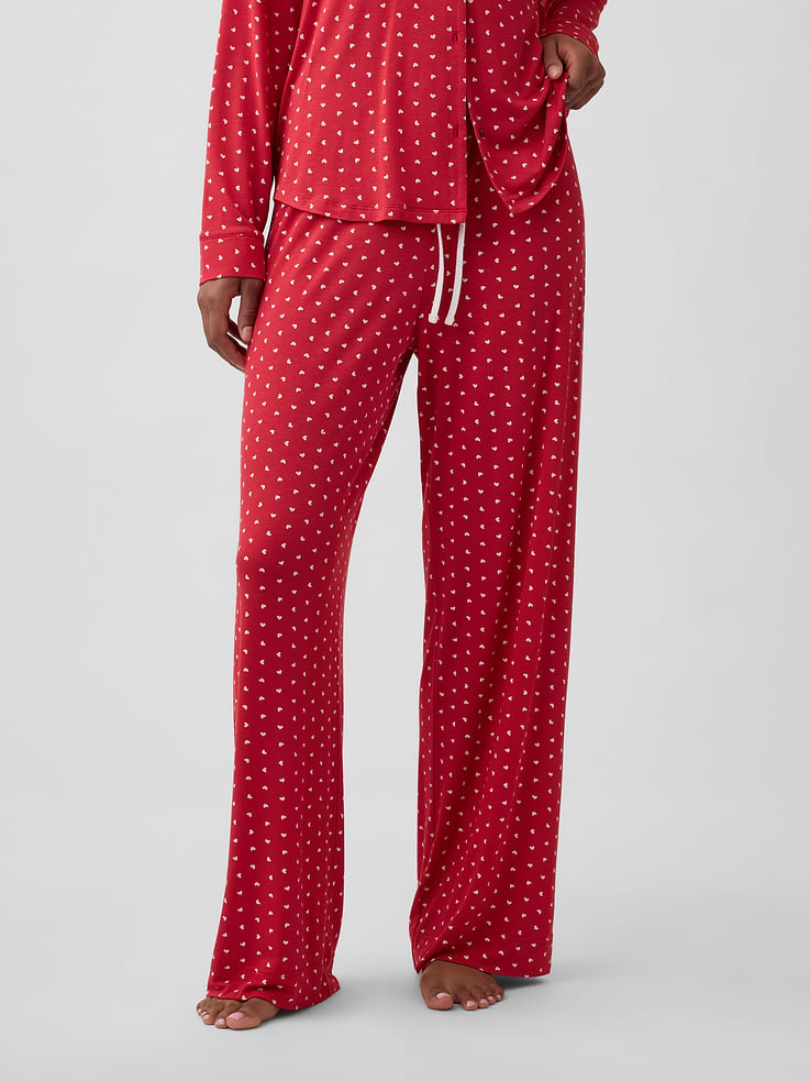 Image 3 of 4, Print Modal Straight-Leg PJ Pants