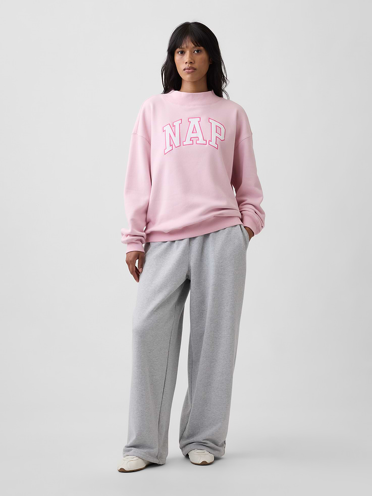 Image 3 of 5, Relaxed Mockneck Graphic Sweatshirt