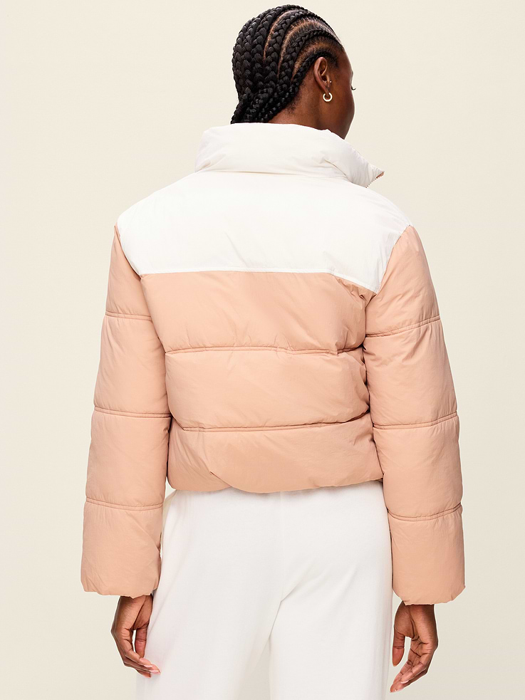 Image 2 of 9, Water-Resistant Color-Block Puffer Jacket