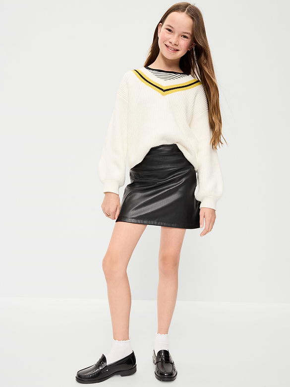 Faux-Leather Skirt for Girls