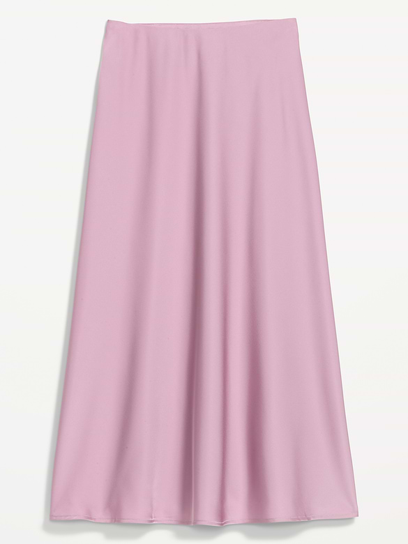 Satin A-Line Maxi Skirt