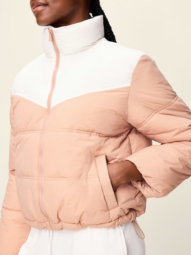 Image 5 of 9, Water-Resistant Color-Block Puffer Jacket