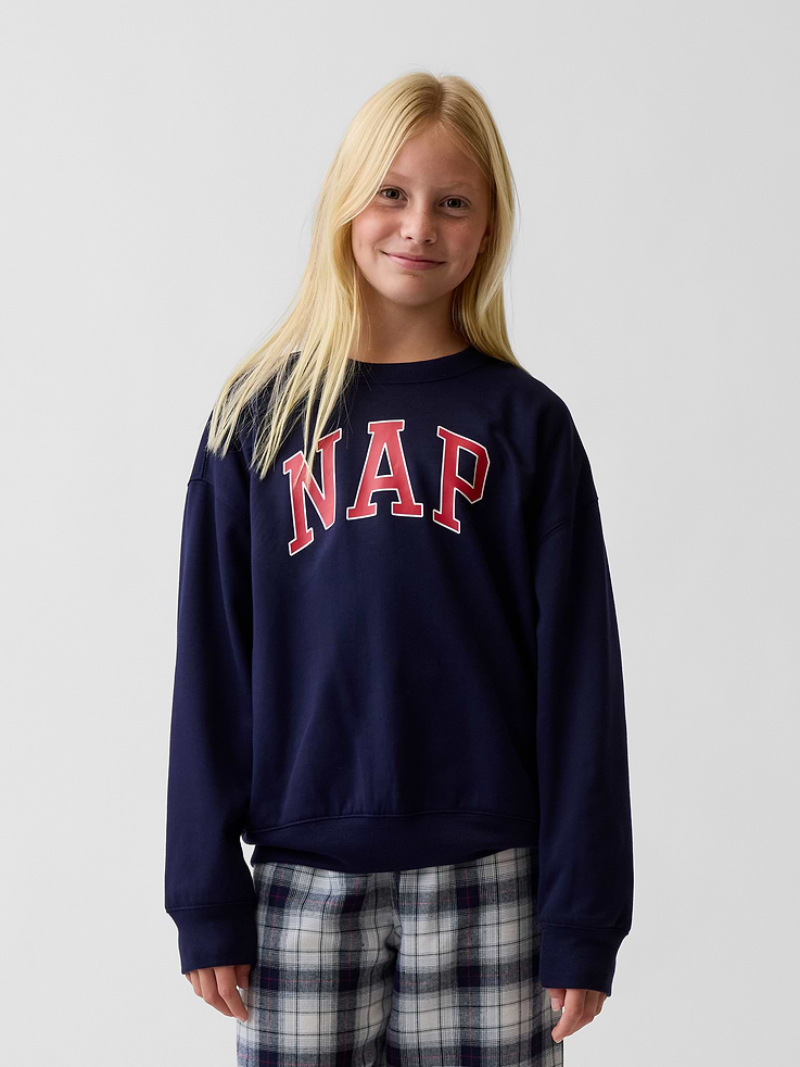 Image 4 de 6, Chandail en coton ouaté de pyjama à logo NAP en matière recyclée pour Enfant